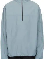 District Vision Blue Recycled Half-zip Shell Jacket In Pale Blue