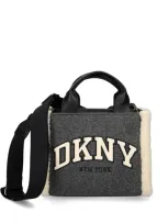 Dkny Logo-embroidered Tote Bag In Grey