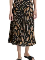 Dkny Pleated Hacci Knit Midi Skirt In Abs Geo Tr