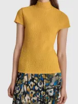 Dkny Pucker Knit Top In Goldenrod