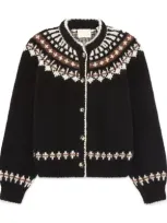 Doen Clarke Cardigan In Olympia Black Fair Isle