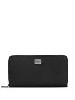 Dolce & Gabbana Zipped Grained Leather Wallet In Black