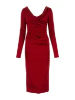 Dolce & Gabbana Red Stretch Acetate Blend Dress In Multicolor