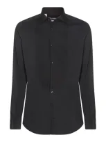 Dolce & Gabbana Cotton Tuxedo Shirt In Negro