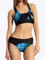 Dolce & Gabbana Bluebell Print Bikini Swimsuit In Black