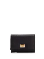 Dolce & Gabbana Compact Trifold Wallet In Black