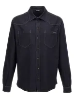 Dolce & Gabbana Denim Shirt Collar Button-down In Multicolor