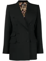 Dolce & Gabbana Double-breasted Virgin Wool Blazer In Black