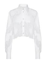 Dolce & Gabbana Lace Cropped Shirt In White