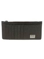 Dolce & Gabbana Logo Plaque Long Card Holder In Black