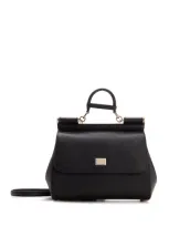 Dolce & Gabbana Large Sicily Leather Satchel In Black