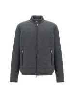 Dolce & Gabbana Padded Jacket In Melange Grigio