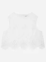 Dolce & Gabbana Babies' Poplin And Broderie Anglaise Top In White