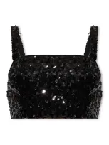 Dolce & Gabbana Sequinned Cropped Tank Top In Black