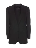 Dolce & Gabbana Wool Single Breasted Jacket In Black