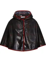 Dolce & Gabbana Kids' Tartan Cape In Black