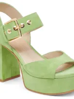 Dolce Vita Bobby Platform Sandal In Lime Suede