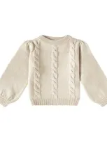 Donsje Kids' Niena Cable-knit Wool Sweater In Beige