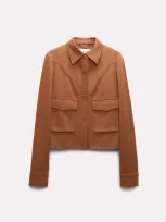 Dorothee Schumacher Shirt-jacket In Punto Milano With Western Details In Brown