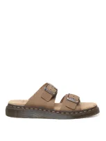 Dr. Martens' Herren Josef Nubuck Leder Buckle Slide Sandalen In Brown