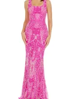 Dress The Population Women's Tyra Sequin-embellished Mermaid Gown In Bright Fuchsia Multi