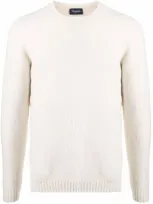 Drumohr Crewneck Wool Jumper In White