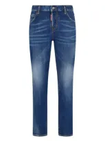 Dsquared2 Logo Patch Cropped Skinny Jeans In Blue