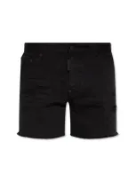 Dsquared2 Cotton Denim Shorts In Black