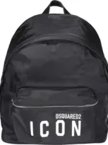 Dsquared2 Icon Logo Print Backpack In Nero