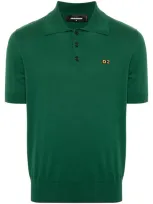 Dsquared2 Logo-embroidered Cotton Polo Shirt In Green