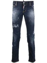 Dsquared2 Distressed-effect Straight-leg Jeans In Blue