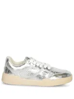 Dsquared2 Metallic Leather Sneakers In Grey