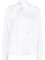 Dsquared2 Tied-neck Long-sleeve Shirt In White