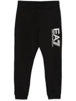 Ea7 Logo-print Track Pants In 黑色