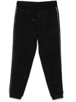 Ea7 Logo-tape Track Pants In Black