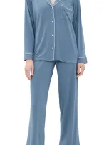 Eberjey Gisele Jersey Knit Pajamas In Coastal Blue/ice Blue