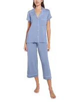 Eberjey Gisele Jersey Knit Pajamas In Laveder/ivory