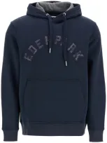 Eden Park Hooded Sweatshirt With Logo Patch In Blue