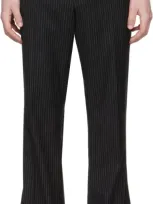 Egonlab Black Sami Trousers In Black Stripes