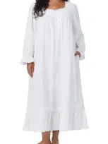 Eileen West Long Sleeve Cotton Ballet Nightgown In White