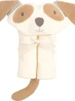 Elegant Baby Kids'  Terry Velour Hooded Puppy Towel In Beige