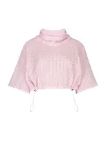 Elleme Drawstring  Cropped Top In Pink