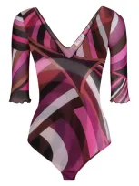 Emilio Pucci Printed Bodysuit In Pink