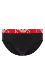 Emporio Armani Black Stretch Cotton Brief Set In Blk