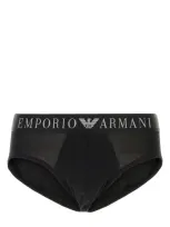 Emporio Armani Contoured Pouch Stretch Cotton Brief In Black