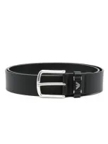 Emporio Armani Leather Belt In Black