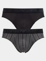 Emporio Armani Men's Velvet-waistband 2-pack Briefs In Greige