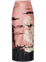 Erdem Pencil Midi Skirt In Rosa