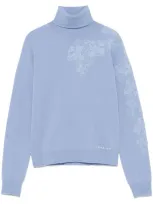 Ermanno Firenze Lace-detailing Sweater In Blue