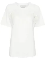 Ermanno Firenze Lace-trim Cotton T-shirt In White